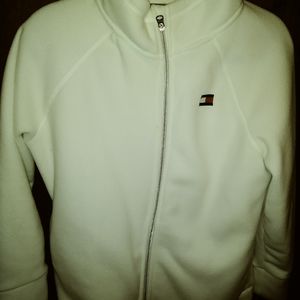 White zip up hoodie . Tommy Hilfiger